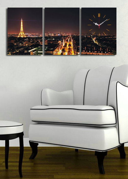 Wallity Reloj de Pared de Lienzo Decorativo 3 Piezas Multicolor Wallity Reloj de Pared de Lienzo Decorativo 3 Piezas Multicolor